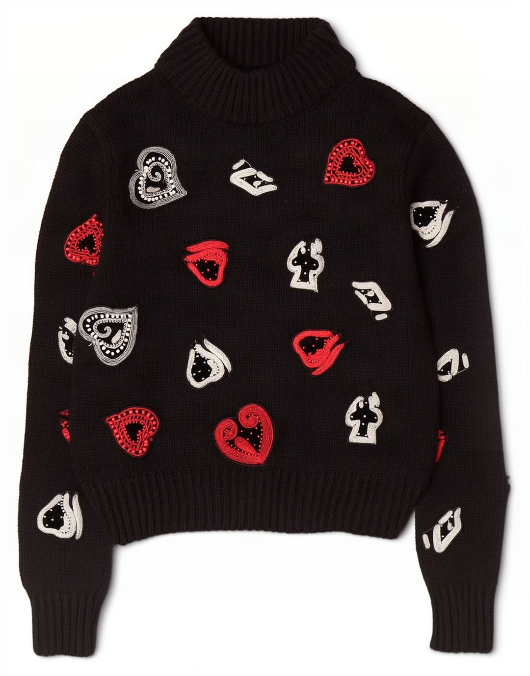 Zara Damen Rollkragenpullover mit grafischem Rollkragen, Gr. 12, mittelschwarz
