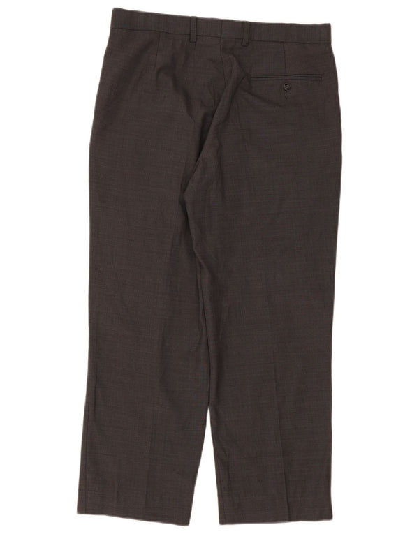 Marks & Spencer Herren-Anzughose mit maßgeschneiderter Passform, gerade, W32, L26, graue Wolle