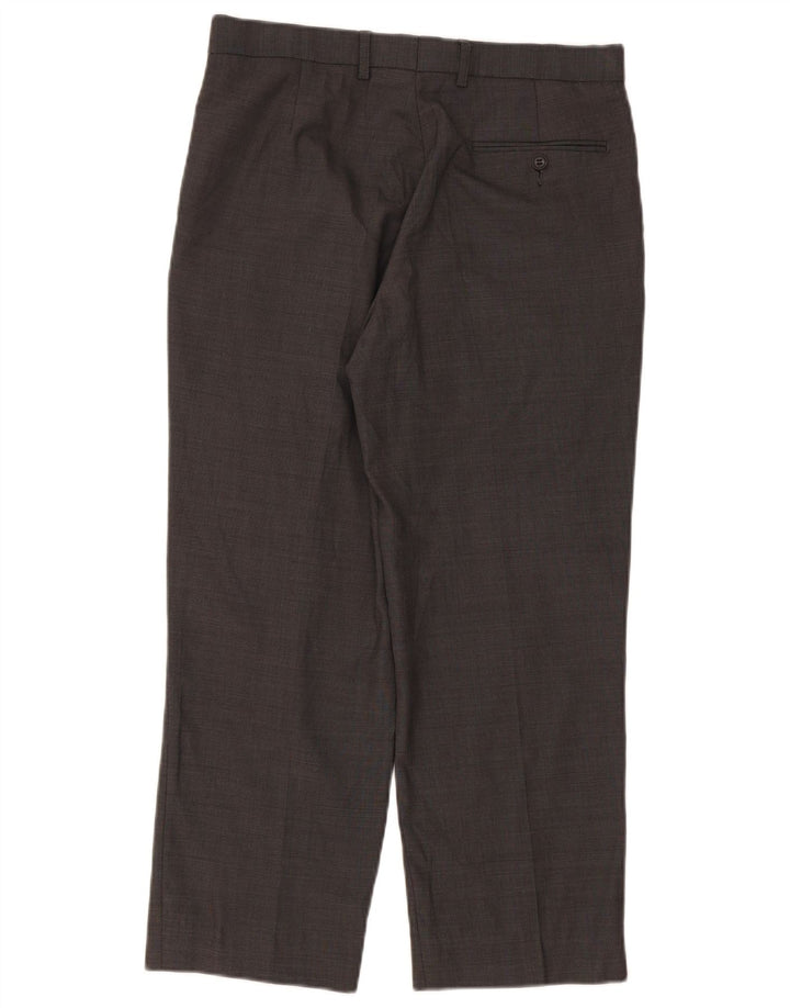Marks & Spencer Herren-Anzughose mit maßgeschneiderter Passform, gerade, W32, L26, graue Wolle