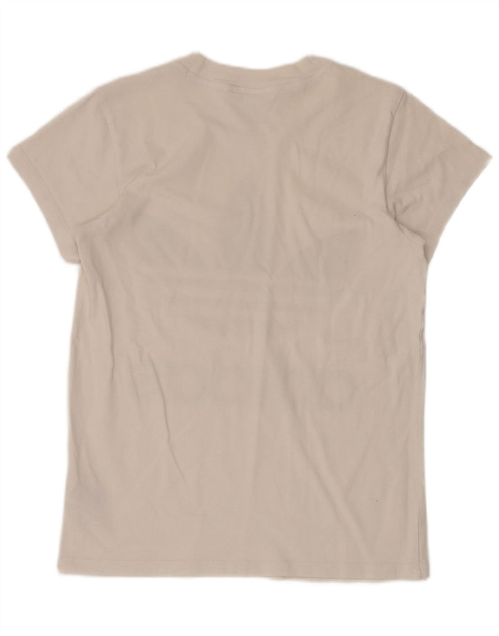 ADIDAS Damen Übergroßes Grafik-T-Shirt-Oberteil UK 2 2XS Weiße Baumwolle