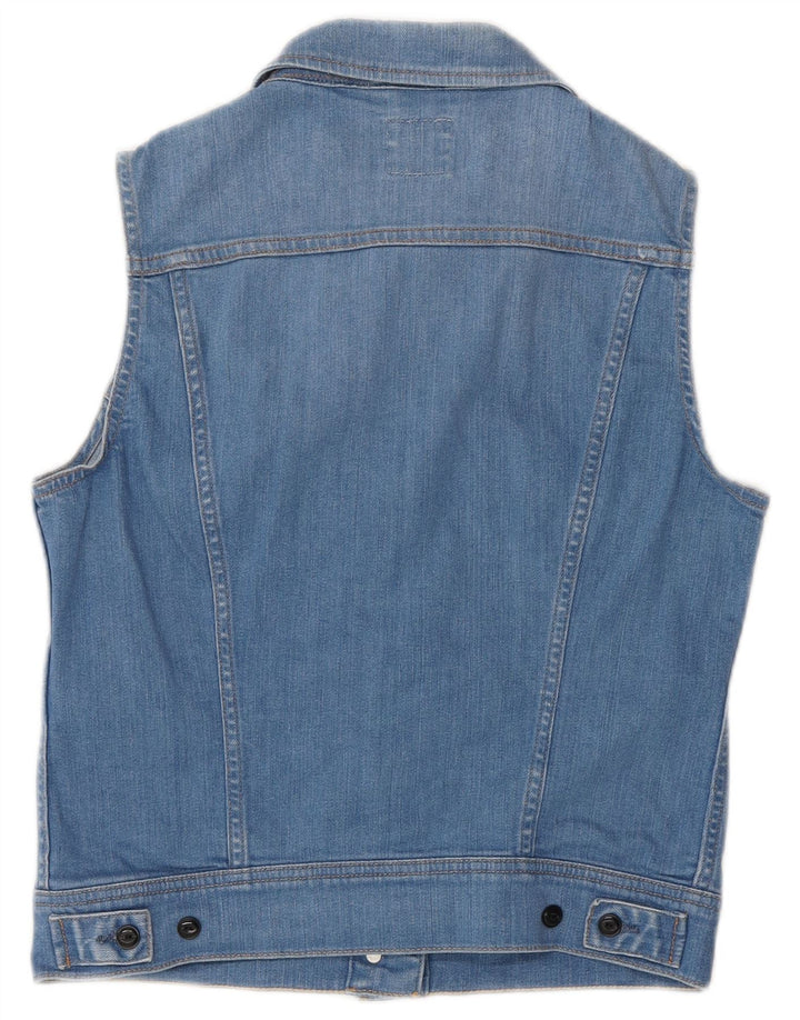 Lee Damen Jeansweste UK 12 mittelblaue Baumwolle