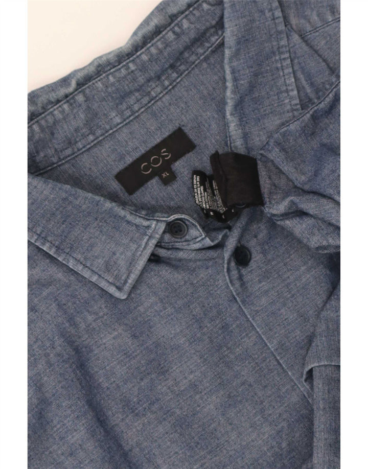 Cos Herrenhemd XL Blau Baumwolle