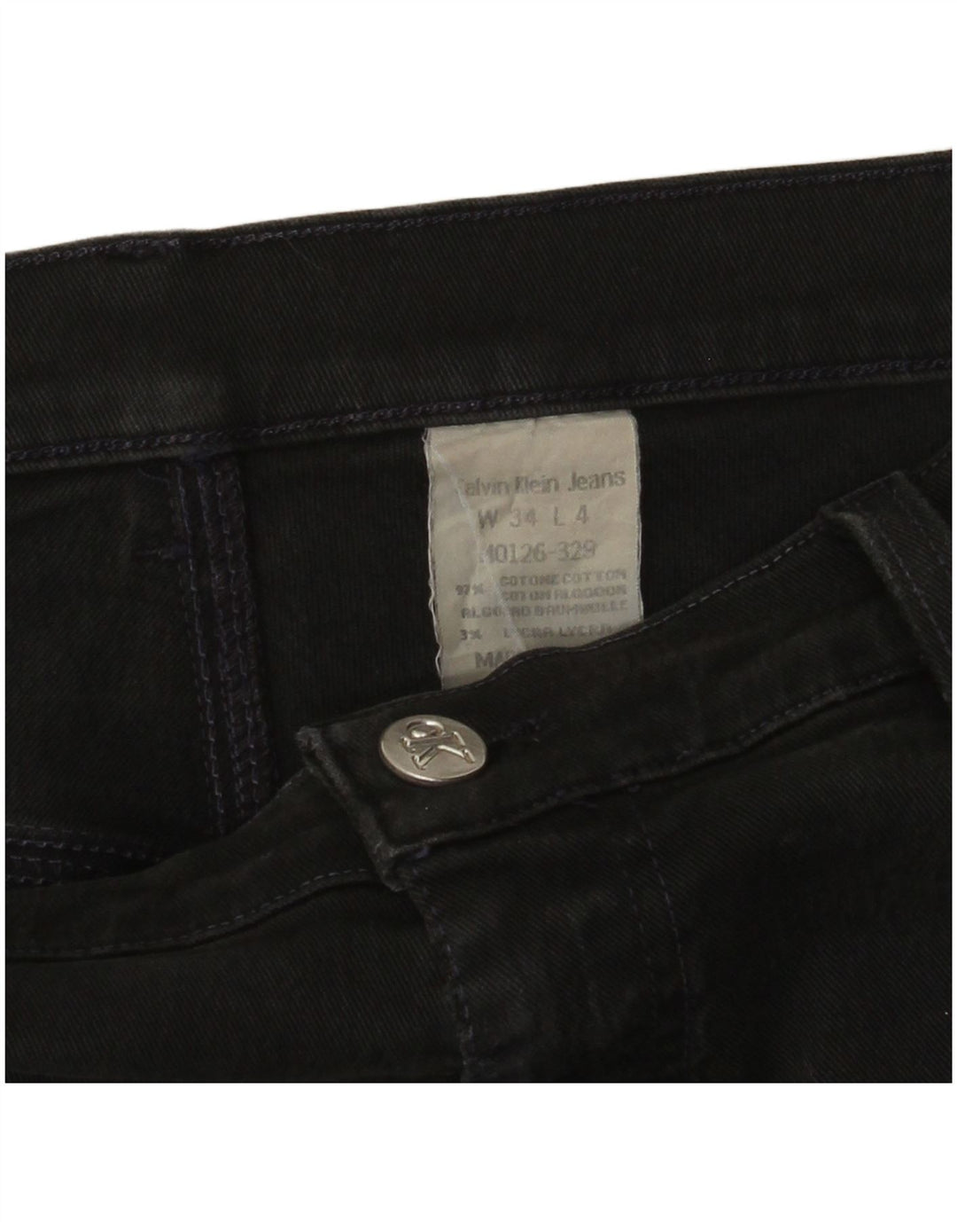 Calvin Klein Jeans Damen Straight Jeans W34 L31 Schwarze Baumwolle