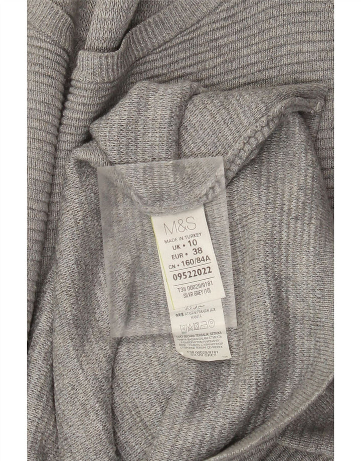 Marks & Spencer Damen Übergroßes Pulloverkleid UK 10 Small Graue Viskose