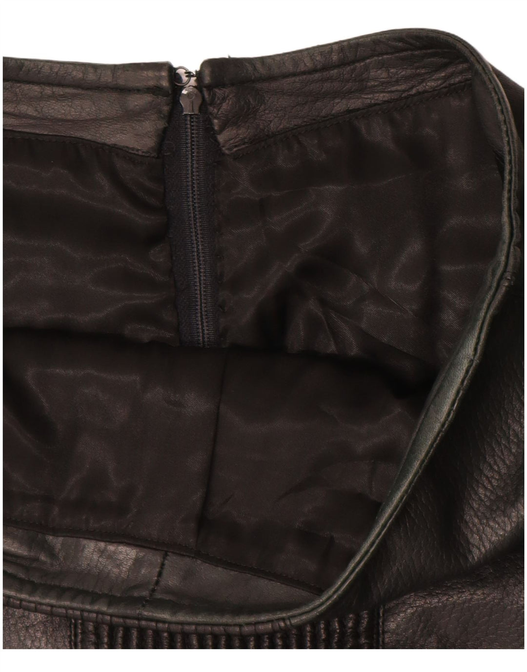 VINTAGE Damen Lederrock W26 Small Schwarz