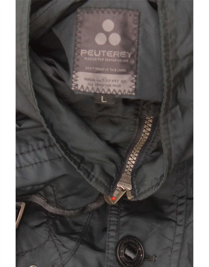 PEUTEREY Herren Utility Jacke UK 40 Large Grau Polyamid
