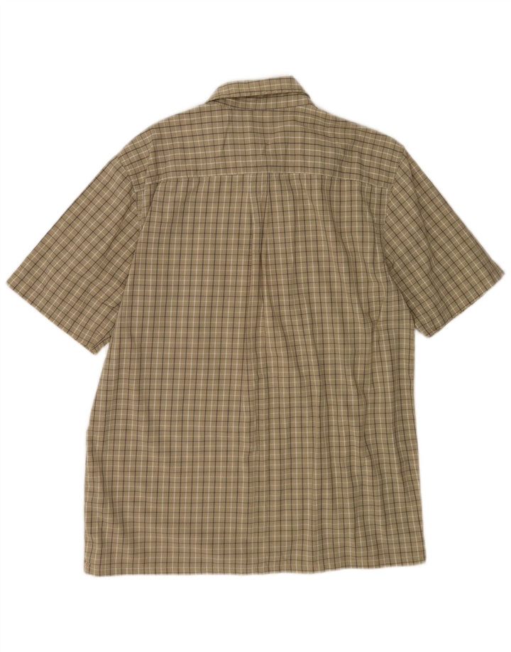 Calvin Klein Jeans Herren Kurzarmhemd Medium Khaki Check Baumwolle