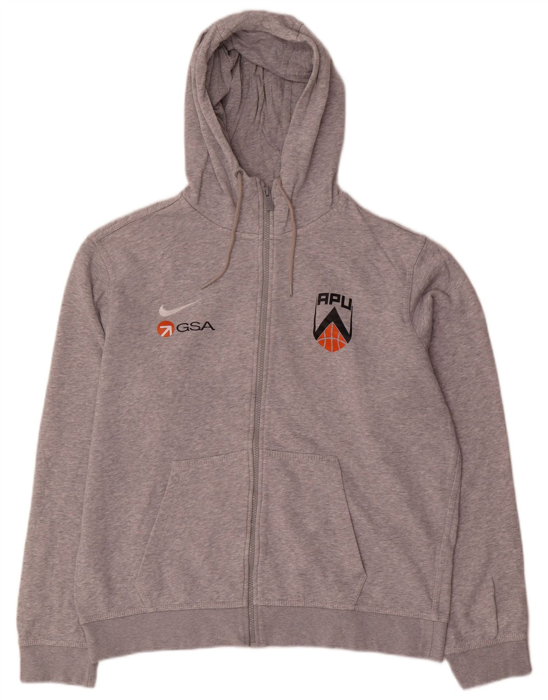 Nike Herren-Kapuzenpullover mit grafischem Reißverschluss, groß, grau gefleckt