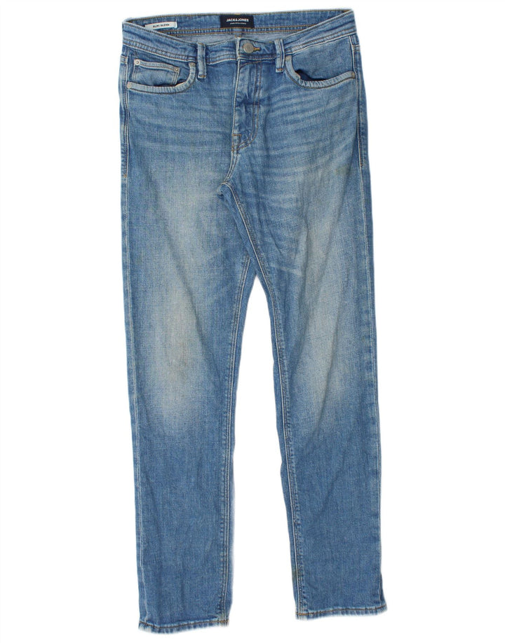 JACK & JONES Herren GLENN Slim Jeans W27 L30 Blaue Baumwolle