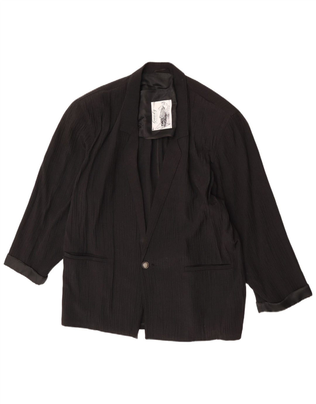 Vintage Herren 1 Knopf Blazer Jacke UK 40 Large Schwarz