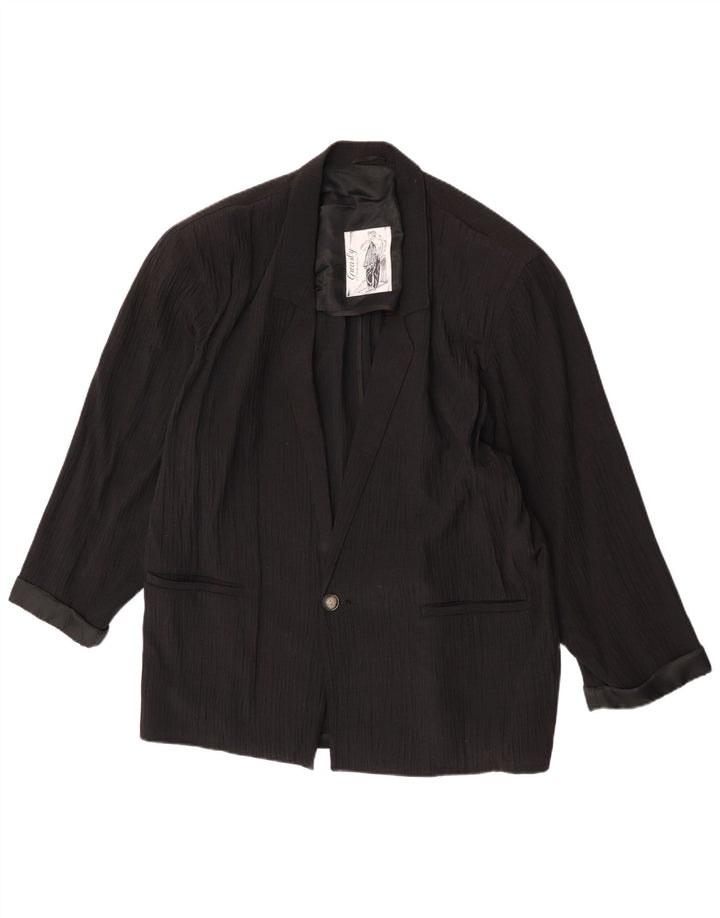 Vintage Herren 1 Knopf Blazer Jacke UK 40 Large Schwarz