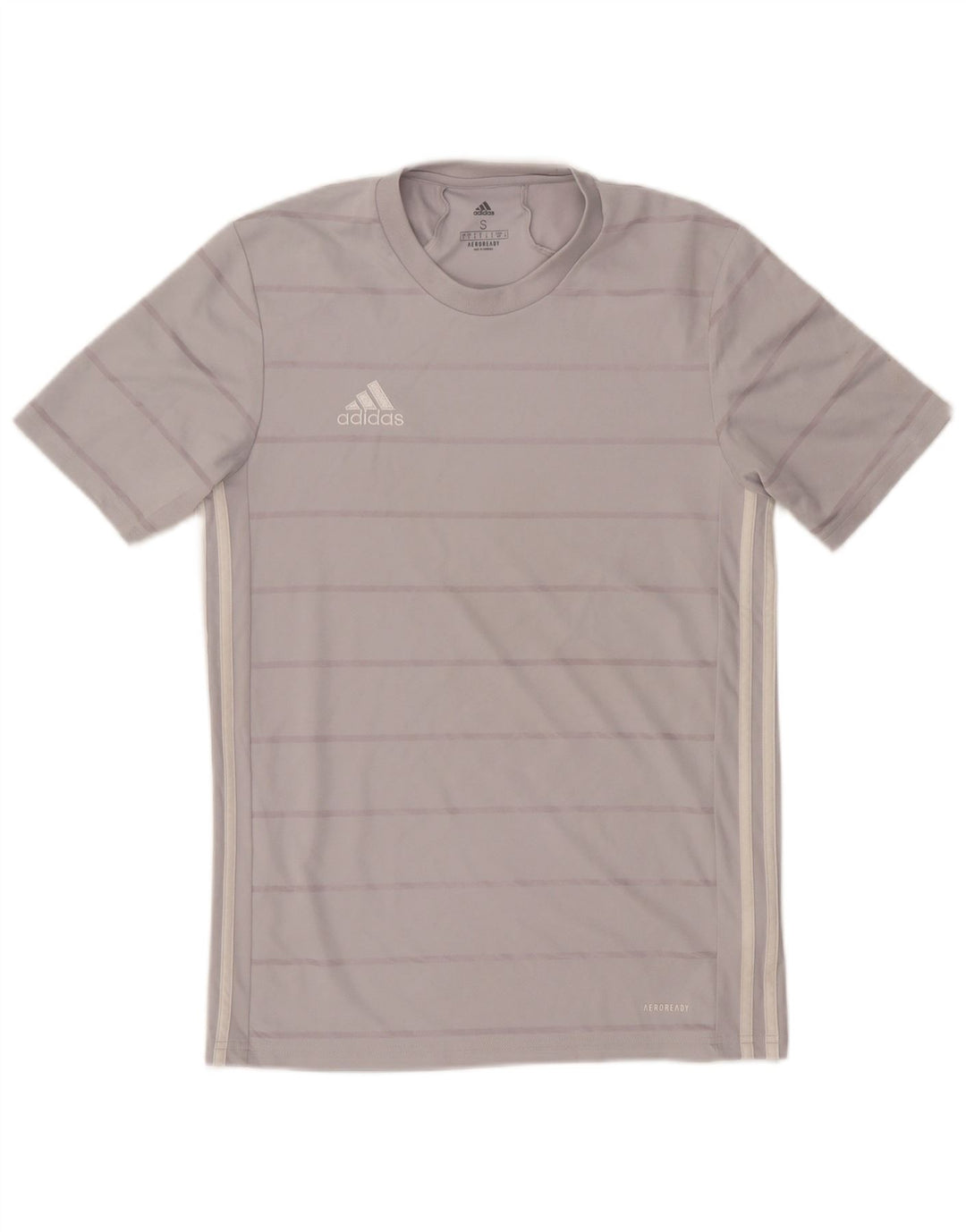 Adidas Herren Aeroready T-Shirt Top Small Grau gestreift Polyester