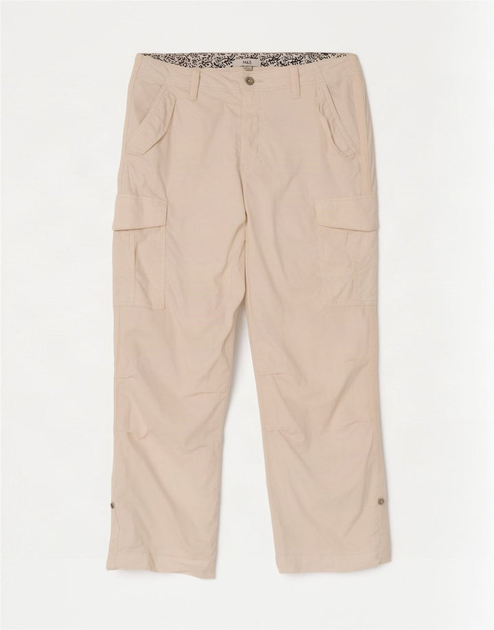 Marks & Spencer Damen Cargohose UK 14 Large W34 L29 Off White
