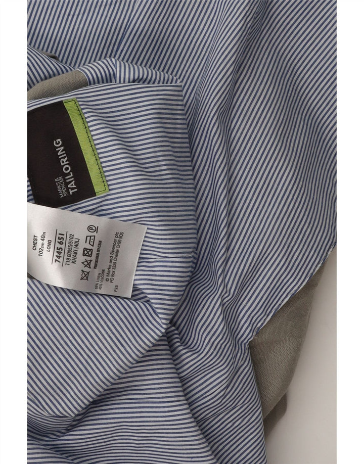 Marks & Spencer Herren-Blazer mit 2 Knöpfen, Gr. 40, Größe L, Grau, Leinen