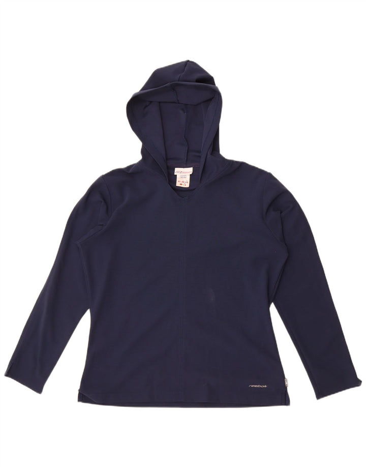 Reebok Damen-Oberteil mit Kapuze, langärmlig, Gr. 10, Marineblau