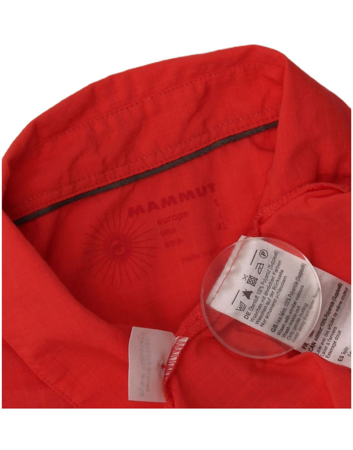 Mammut Womens Graphic Short Sleeve Shirt UK 14 Large Red Polyamid
