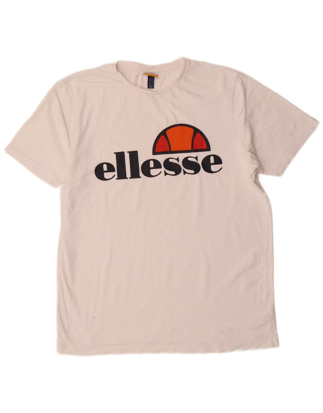 ELLESSE Herren-T-Shirt mit Grafik, Größe L, aus weißer Baumwolle