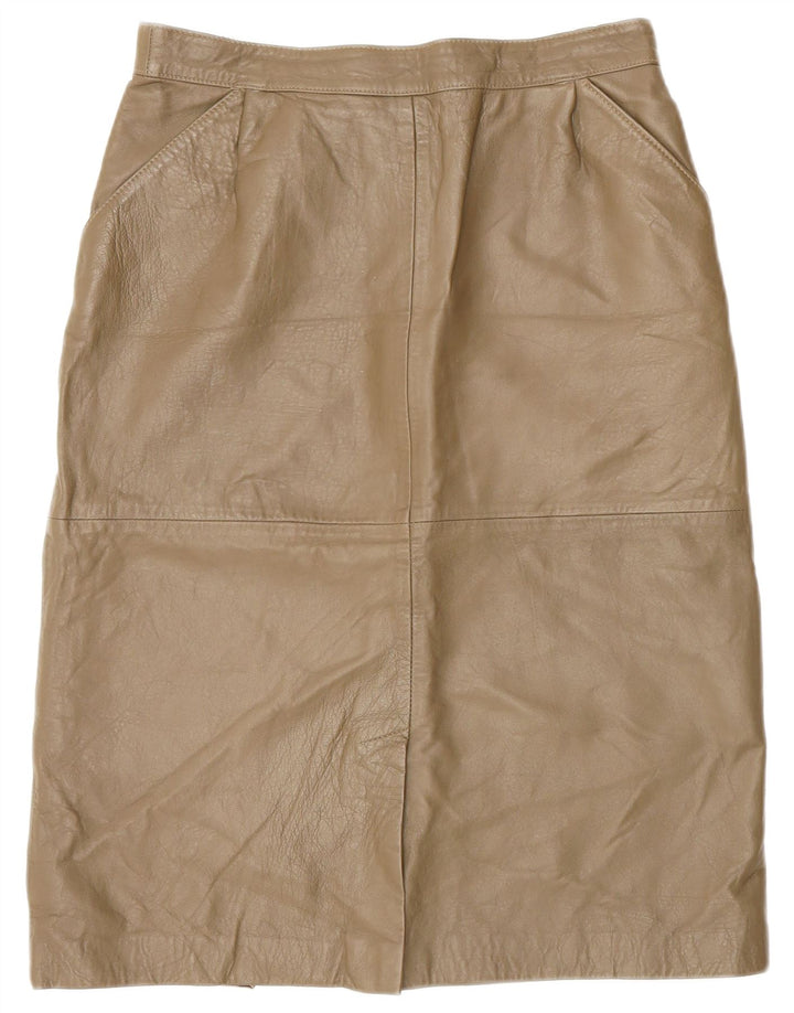 Vintage Damen Lederrock IT 44 Medium W28 Khaki