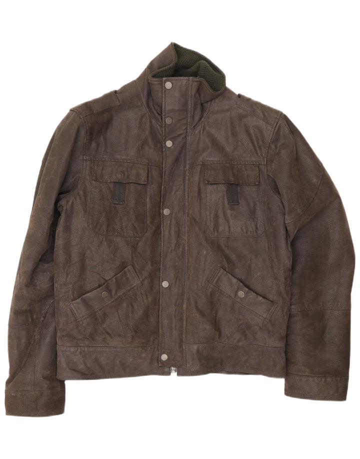 Conbipel Herren Sherpa Lederjacke IT 50 Großes braunes Leder