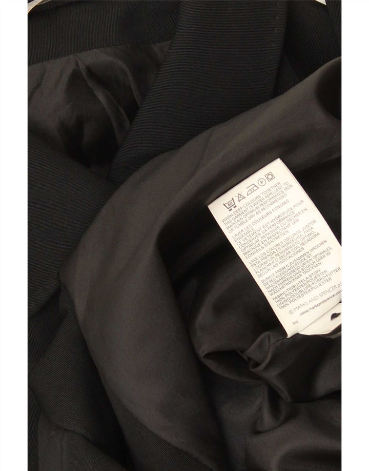 Marks & Spencer Damen-Mantel in Standard-Passform, UK 16, Größe L, Schwarz, Polyester