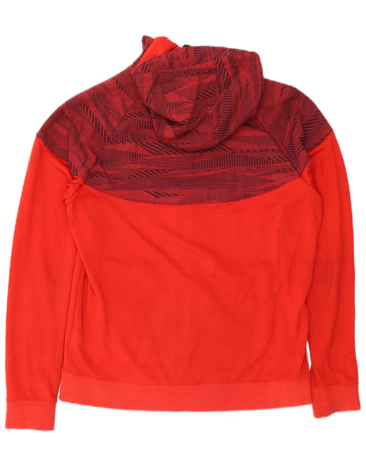 Nike Herren-Kapuzenpullover mit Reißverschluss, mittelrote geometrische Baumwolle