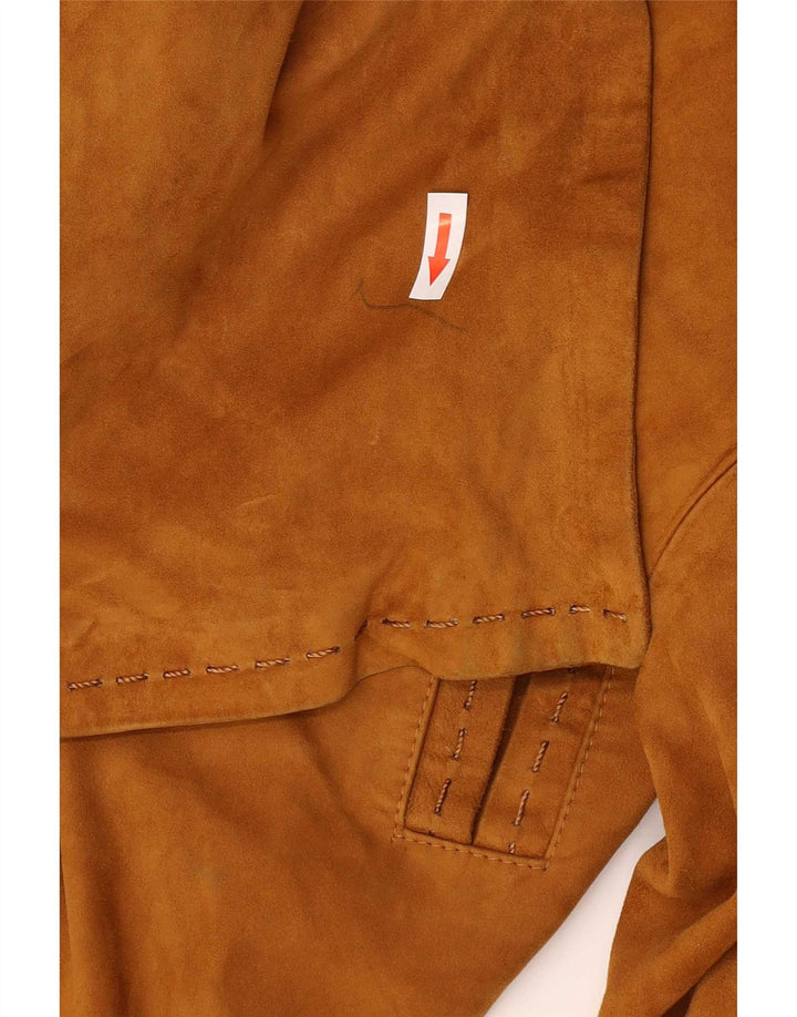 Vintage Damen Wildlederjacke UK 14 Mittelbraunes Leder