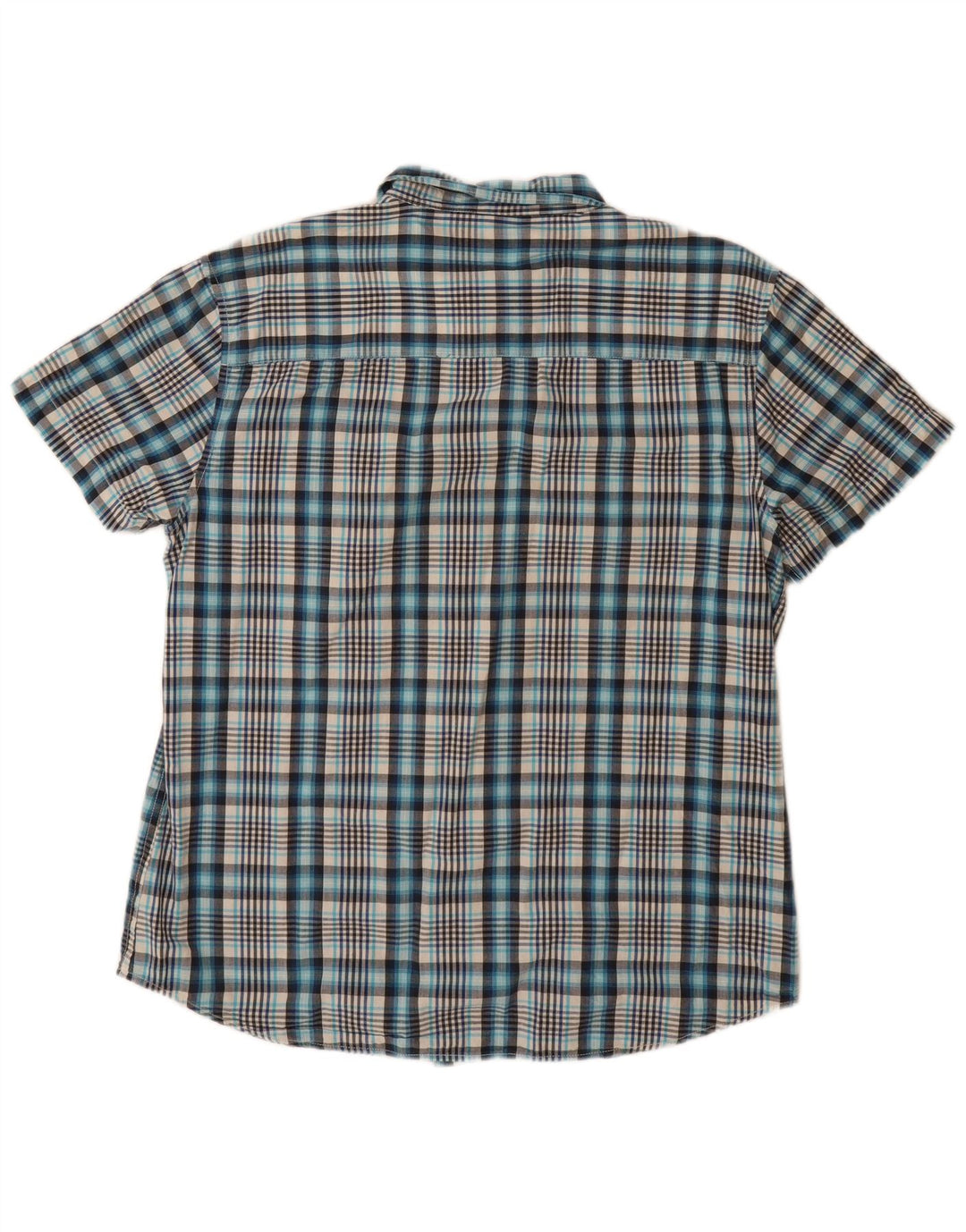 Wrangler Herren-Hemd, kurzärmelig, reguläre Passform, 2XL, blau kariert, Baumwolle