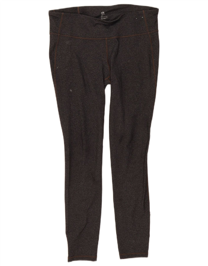 Gap Damen Leggings UK 14 Large Grau meliertes Nylon