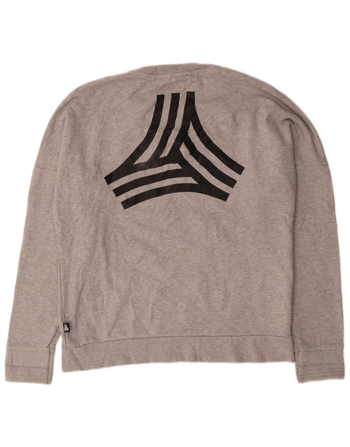 Adidas Herren Grafik-Sweatshirt-Pullover, groß, grau gefleckte Baumwolle