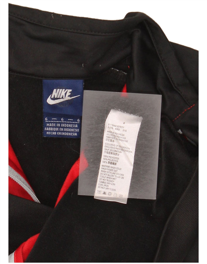 Nike Jungen-Trainingsanzug-Top-Jacke, 5–6 Jahre, schwarzes Farbblock-Polyester