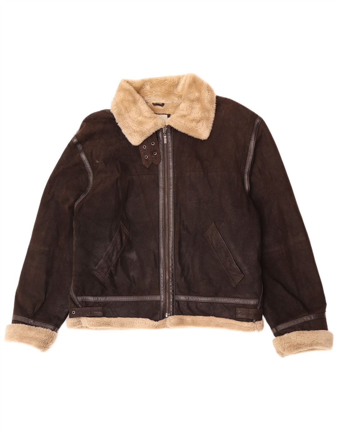 Conbipel Herren Sherpa Lederjacke UK 40 Large Braun