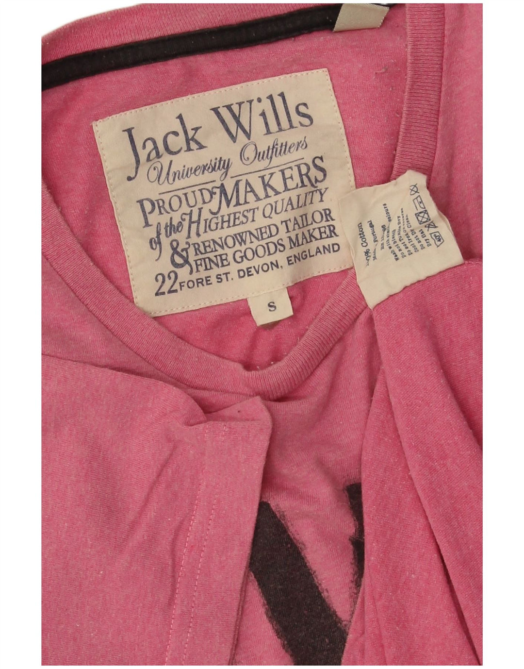 JACK WILLS Herren-T-Shirt mit Grafik, Größe S, rosa, Baumwolle