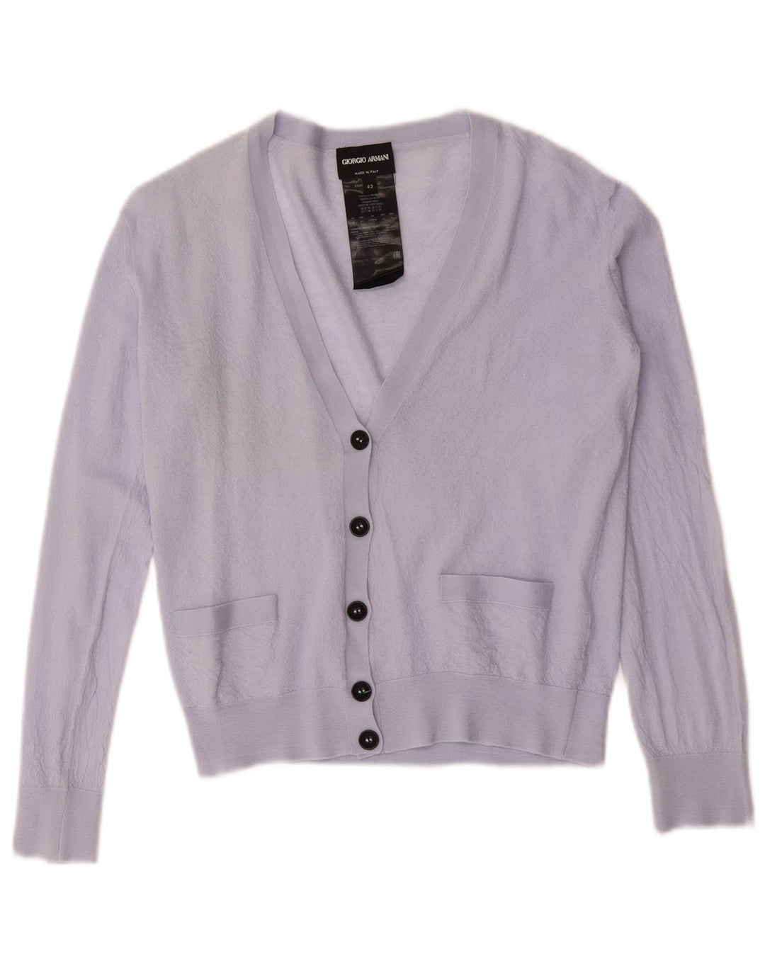 Giorgio Armani Damen Crop Cardigan Pullover IT 42 Mittellila Wolle