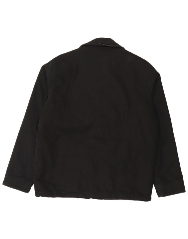Zara Herren-Utility-Jacke UK 38 Mittelschwarze Baumwolle