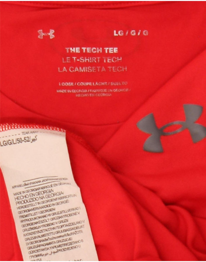 Under Armour Herren T-Shirt Top Large Rot Polyester Sport