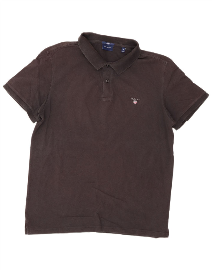 Gant Herren-Poloshirt mit normaler Passform, XL, schwarze Baumwolle