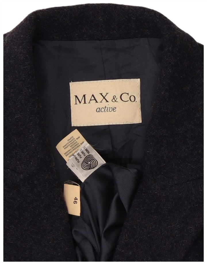 MAX & CO. Damen-Blazerjacke mit 3 Knöpfen, IT 46, große marineblaue Wolle