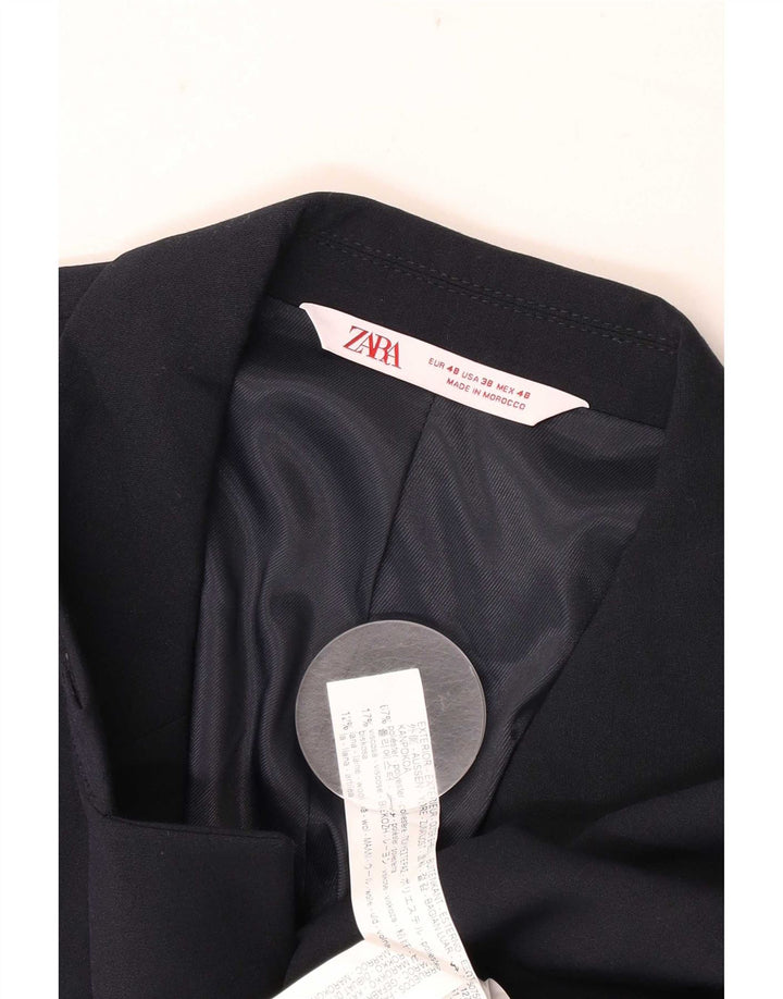 Zara Herren-Blazerjacke mit 2 Knöpfen, IT 48, Mittelmarineblau, Polyester