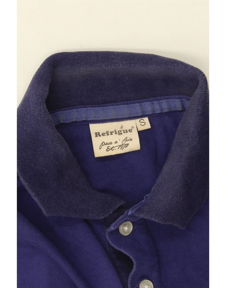 Refrigue Herren-Poloshirt, kleine blaue Baumwolle