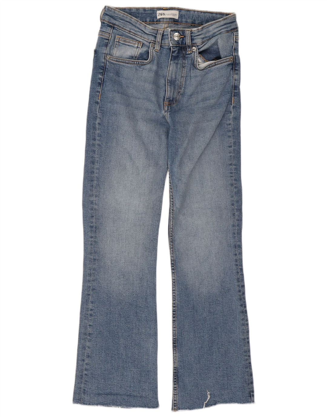 Zara Damen Bootcut Jeans EU 36 XS W26 L26 Blau