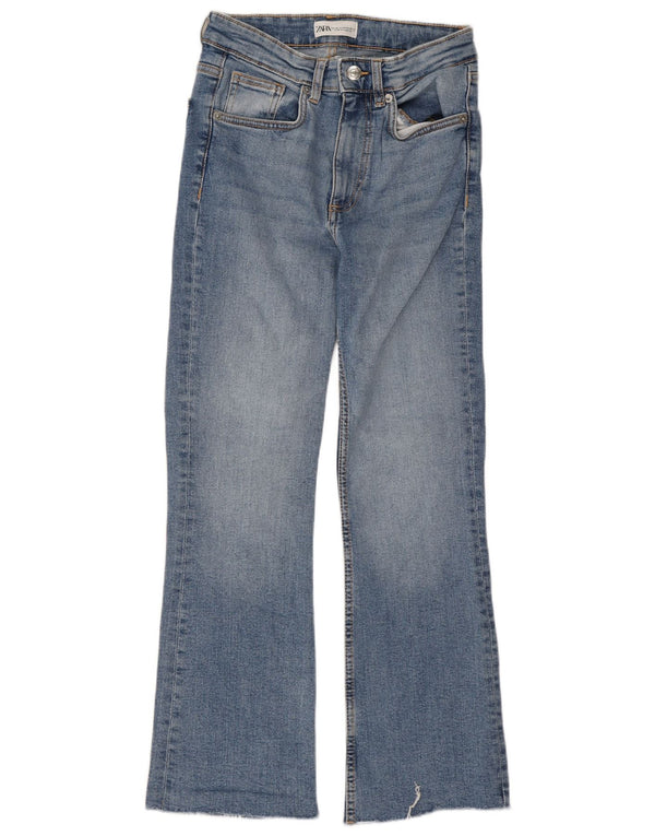Zara Damen Bootcut Jeans EU 36 XS W26 L26 Blau