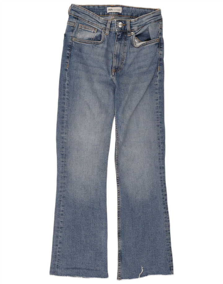 Zara Damen Bootcut Jeans EU 36 XS W26 L26 Blau