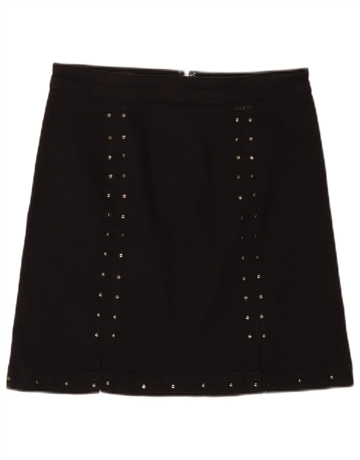 Guess Damen Minirock W29 Mittelschwarz gepunktete Baumwolle
