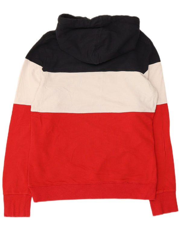 Superdry Damen-Kapuzenpullover mit Grafik, UK 12, Mittelrot, Colourblock-Baumwolle