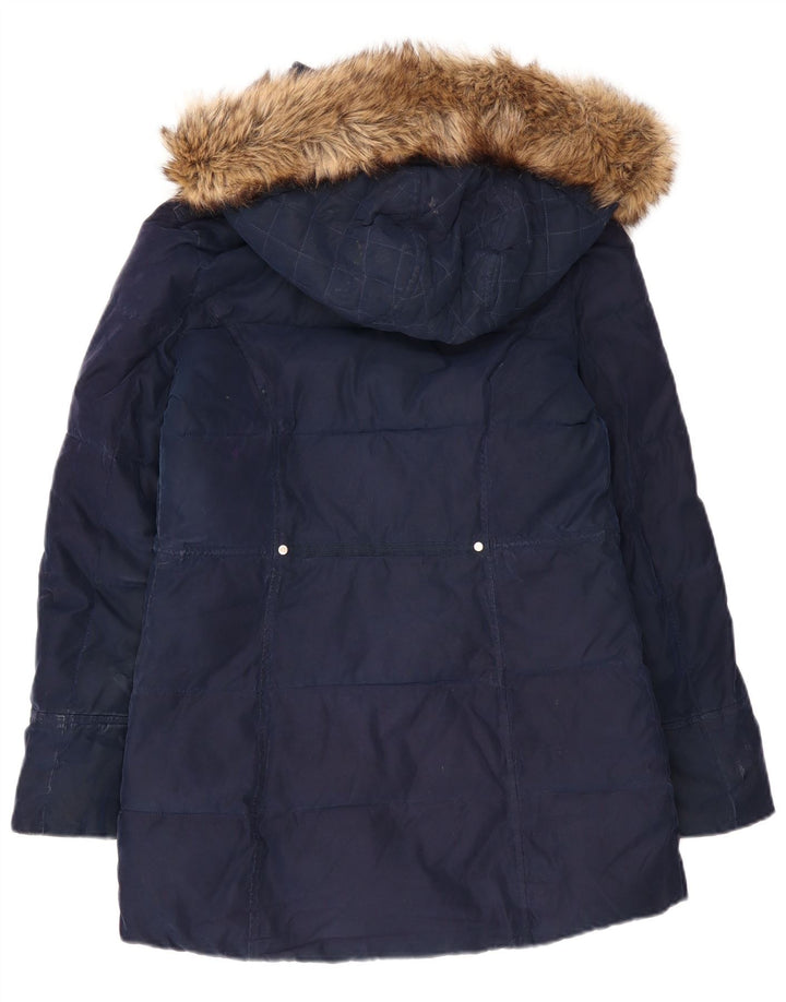 Nautica Damen-Kapuzen-Übergröße, gepolsterter Mantel, Größe S, Marineblau
