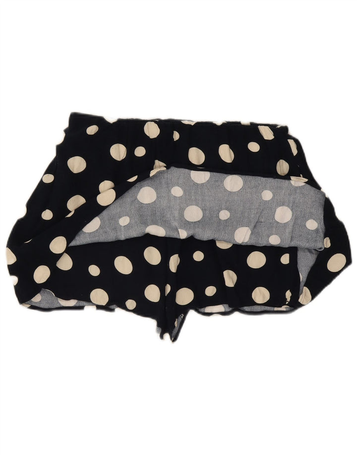 Lässige Damen-Shorts von Zara, Größe L, W32, schwarze Viskose mit gepunkteten Punkten