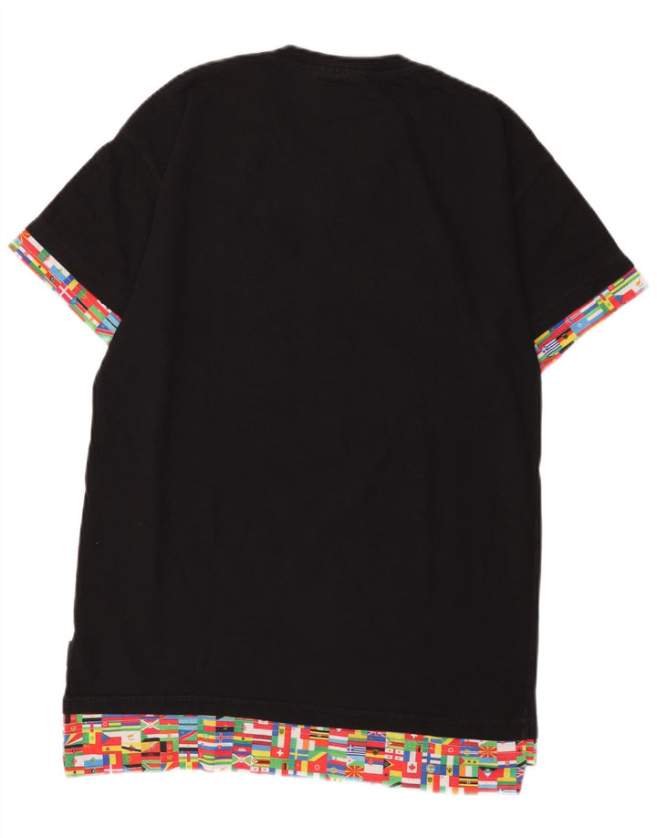 Octopus Herren Grafik T-Shirt Top XS Schwarz Geometrisch