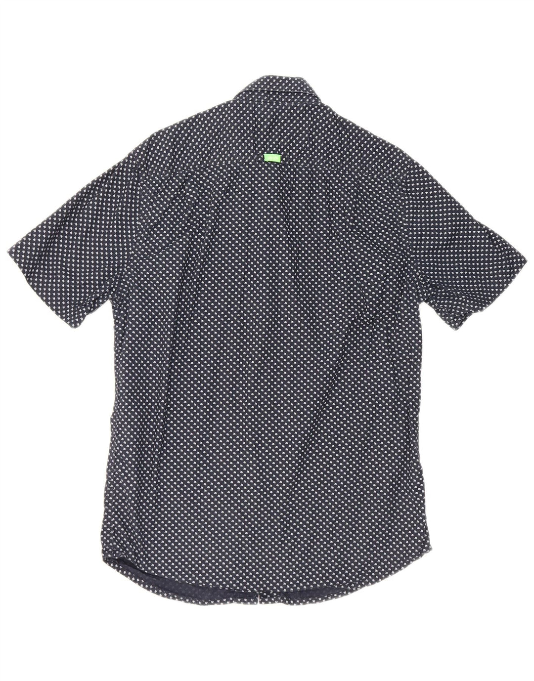 Superdry Herren-Kurzarmhemd aus mittelblauer, geometrischer Baumwolle