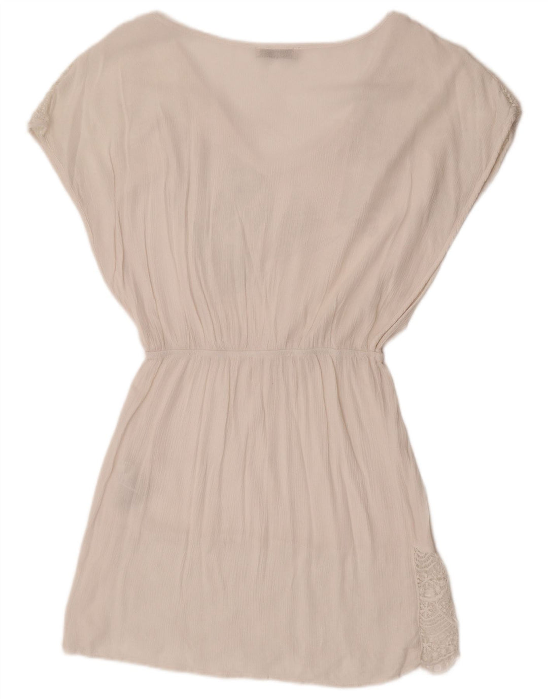 Oasis Damen A-Linien-Kleid UK 10 Small Weiße Viskose