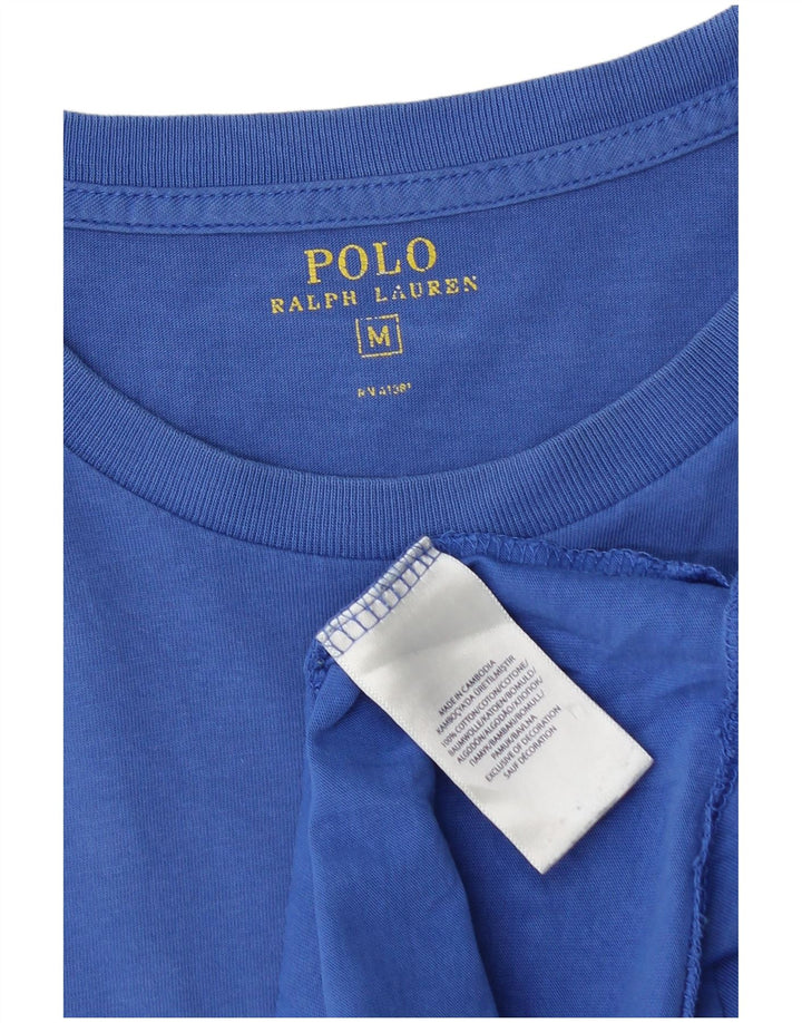 Polo Ralph Lauren Herren-T-Shirt-Oberteil aus mittelblauer Baumwolle